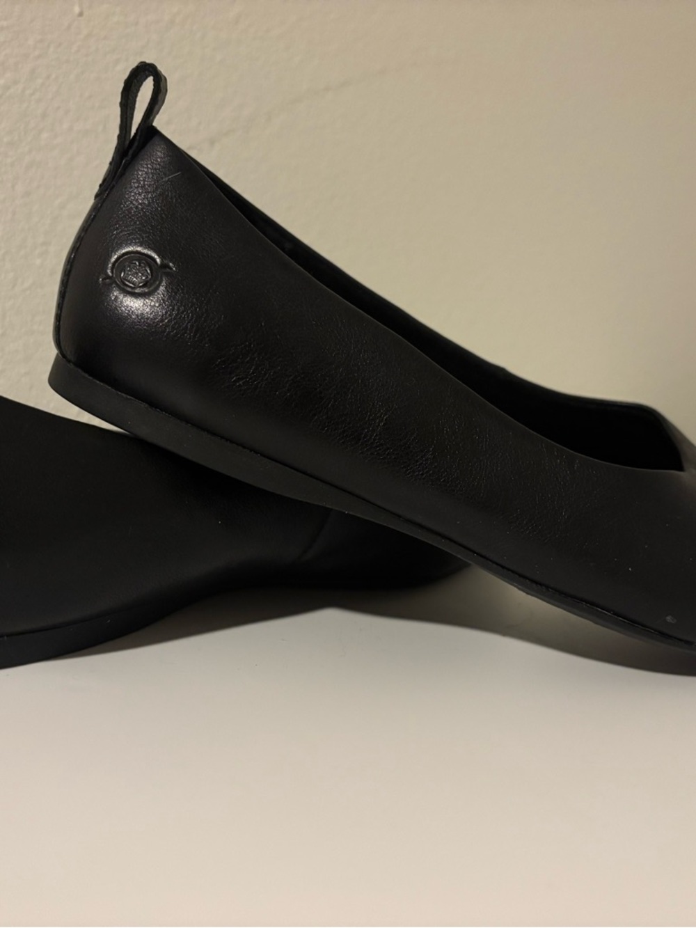 Born Black Leather Ballet Flats